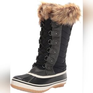 NWT Esprit Evelyn Snow Boots Black Faux Fur Trim Insulated Winter Duck Booties 8